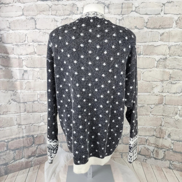 El Corte Ingles Wool Angora Cardigan Winter Mittens Black Ivory Size 42 - Picture 13 of 16